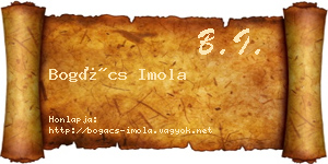 Bogács Imola névjegykártya